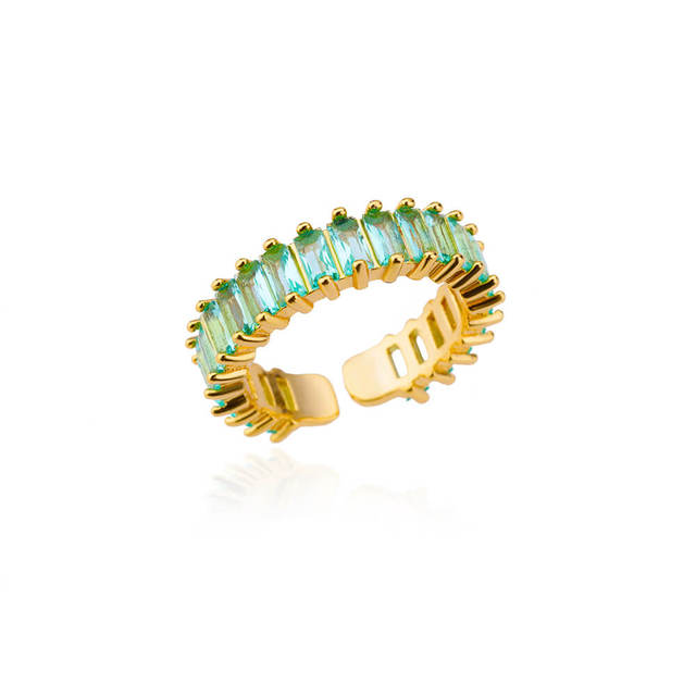 Sage Green Diamante Jewel Ring