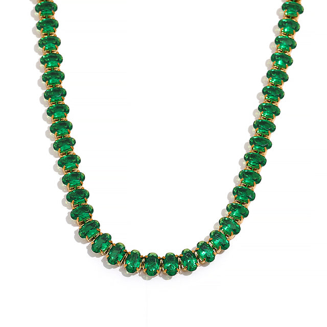 Emerald Diamante Gold Necklace