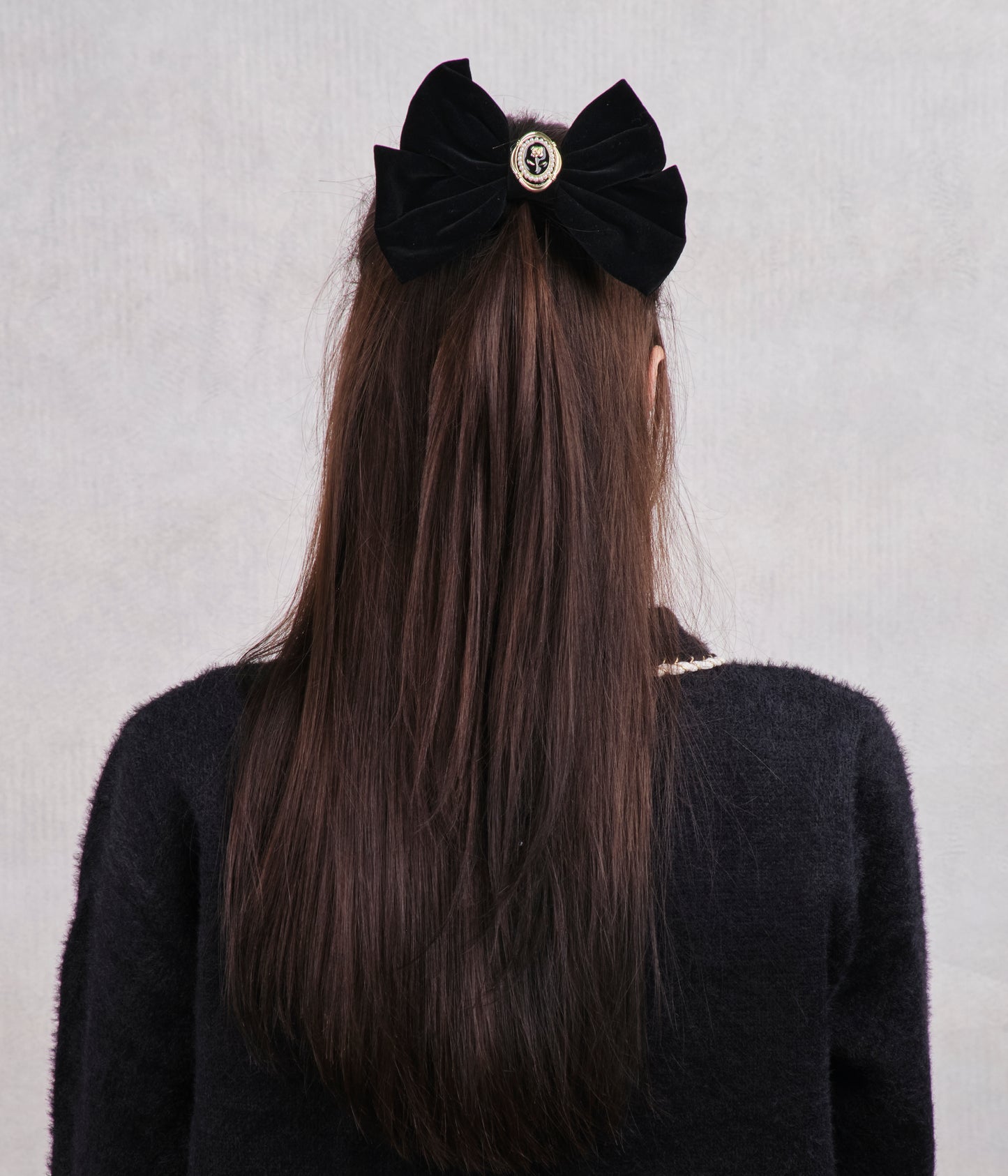 Vintage Black Velvet Bow
