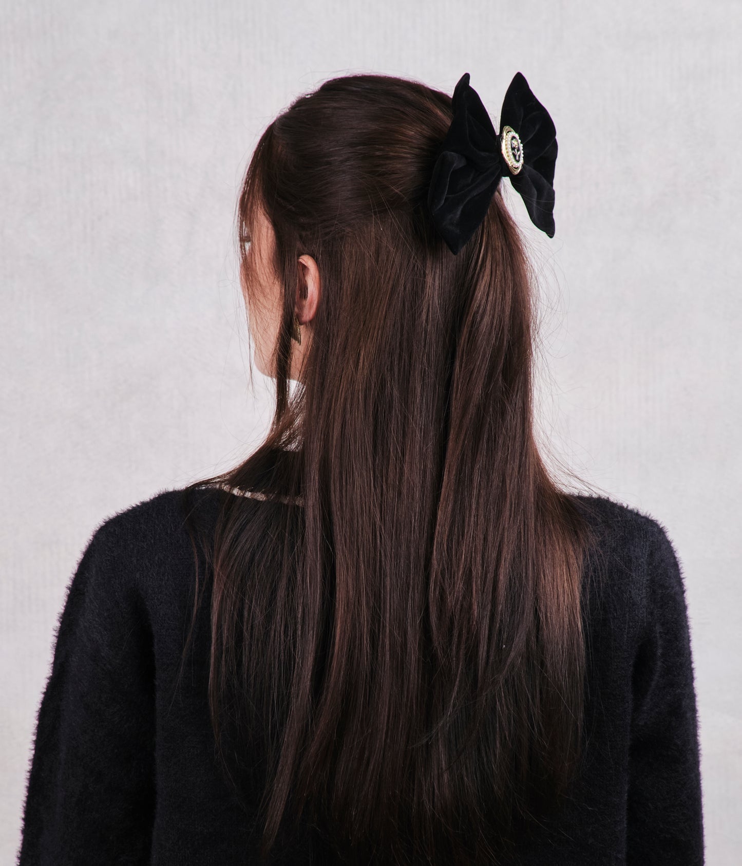 Vintage Black Velvet Bow
