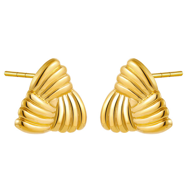 Triangular Shell Gold Earrings