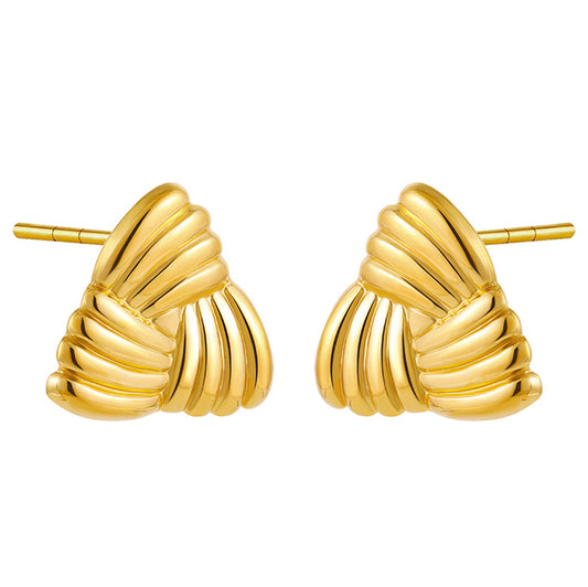 Triangular Shell Gold Earrings